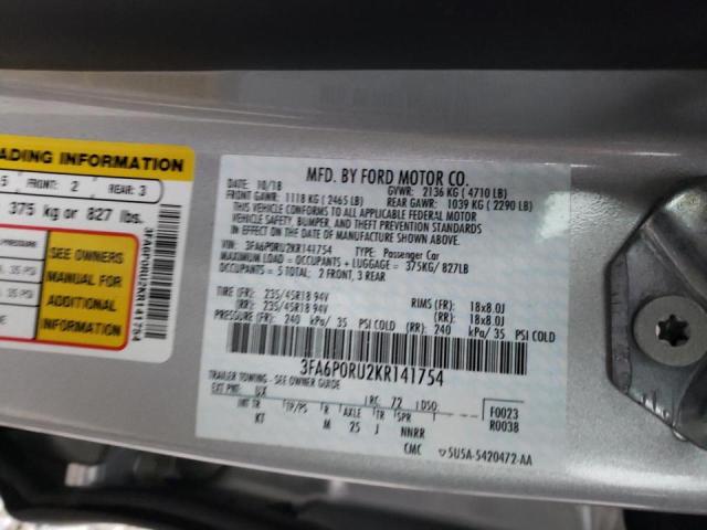 Photo 10 from auction – 2019 FORD FUSION TIT with VIN 3FA6P0RU2KR141754