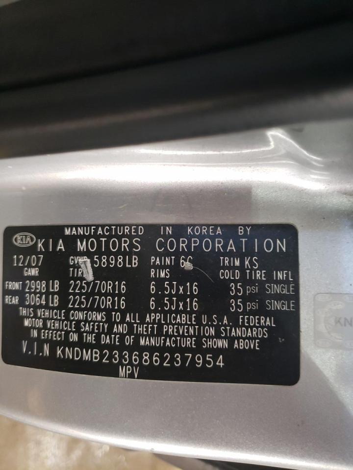 Photo 10 from auction – 2008 KIA SEDONA EX with VIN KNDMB233686237954