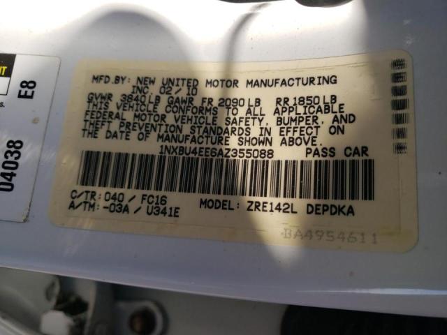 Photo 10 from auction – 2010 TOYOTA COROLLA BA with VIN 1NXBU4EE6AZ355088