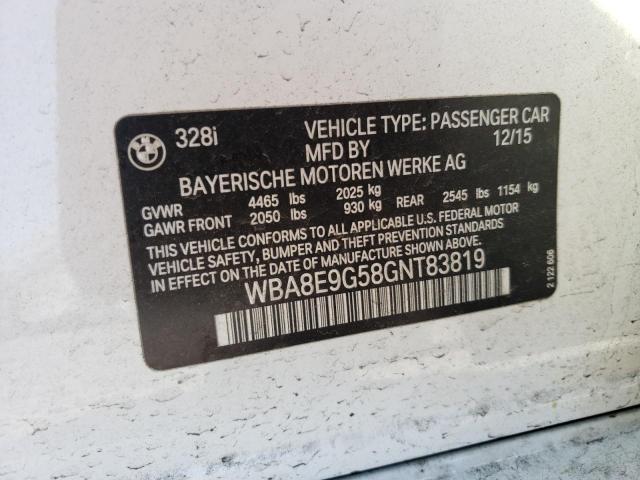 Photo 10 from auction – 2016 BMW 328 I SULE with VIN WBA8E9G58GNT83819