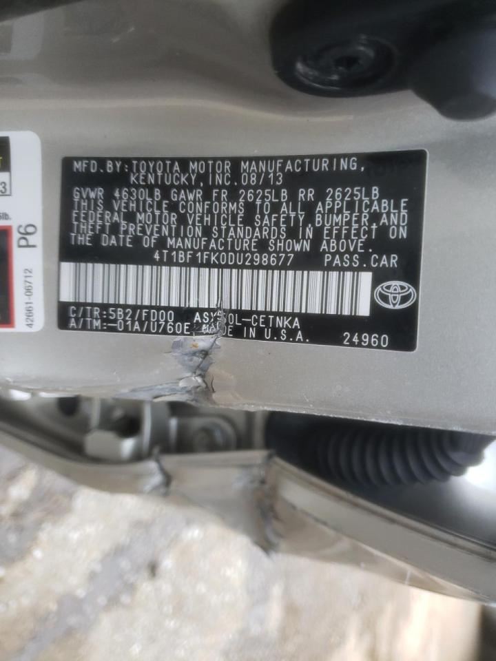 Photo 10 from auction – 2013 TOYOTA CAMRY L with VIN 4T1BF1FK0DU298677