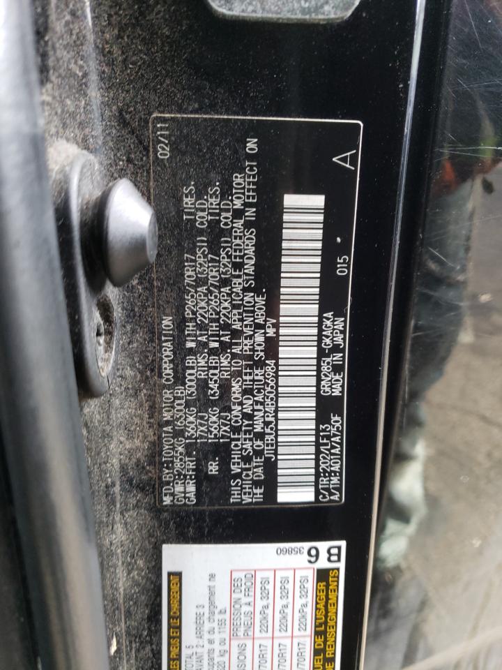Photo 10 from auction – 2011 TOYOTA 4RUNNER SR with VIN JTEBU5JR4B5056984