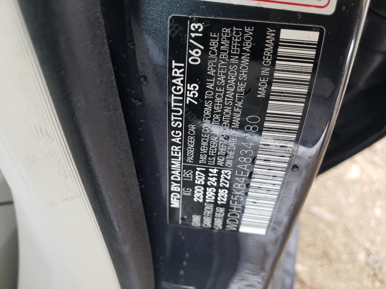 Photo 10 from auction – 2014 MERCEDES-BENZ E 350 with VIN WDDHF5KB4EA834180