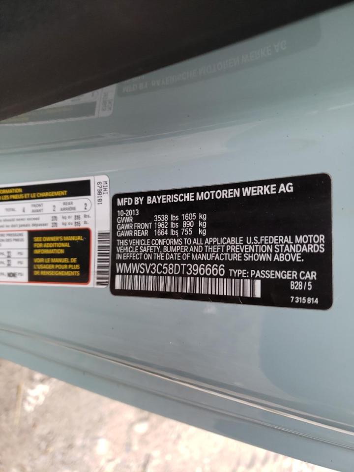 Photo 10 from auction – 2013 MINI COOPER S with VIN WMWSV3C58DT396666