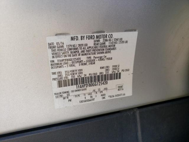 Photo 10 from auction – 2016 FORD TAURUS LIM with VIN 1FAHP2F80GG125420