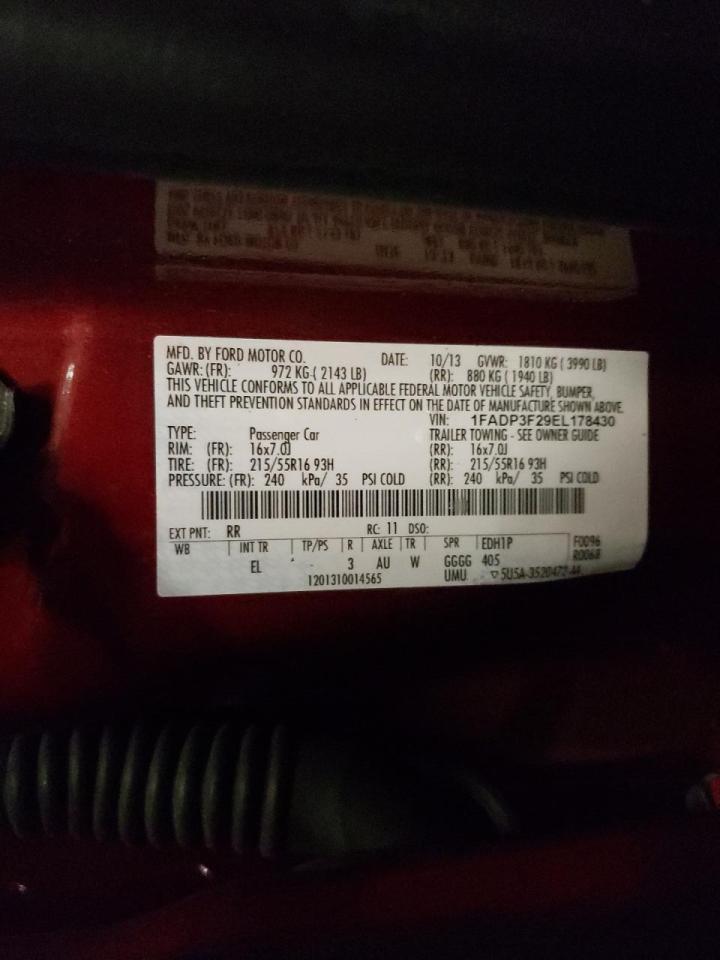 Photo 10 from auction – 2014 FORD FOCUS SE with VIN 1FADP3F29EL178430