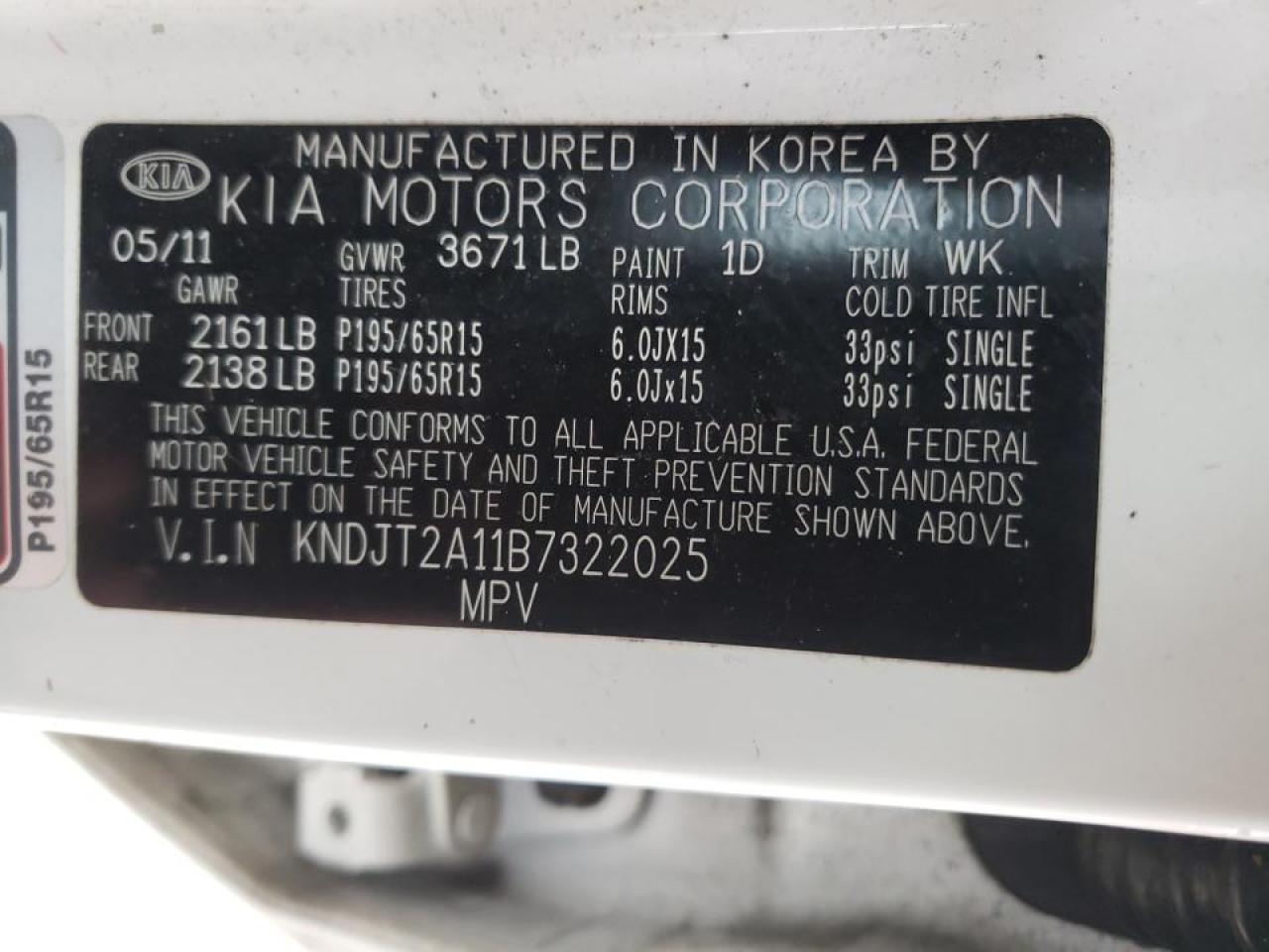 Photo 10 from auction – 2011 KIA SOUL with VIN KNDJT2A11B7322025