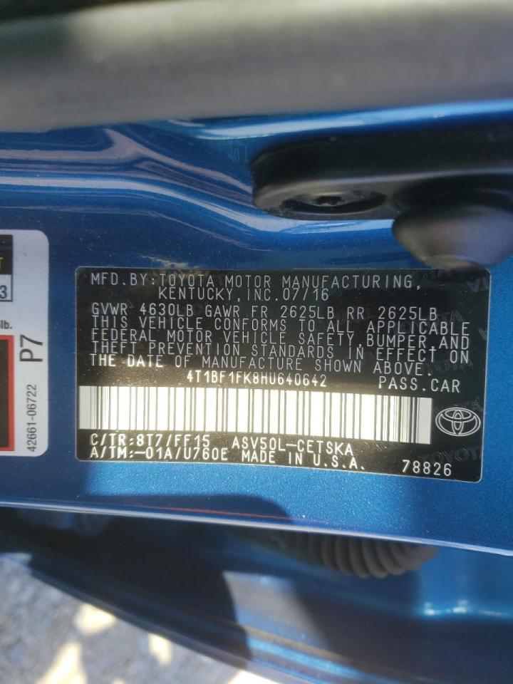 Photo 10 from auction – 2017 TOYOTA CAMRY LE with VIN 4T1BF1FK8HU640642