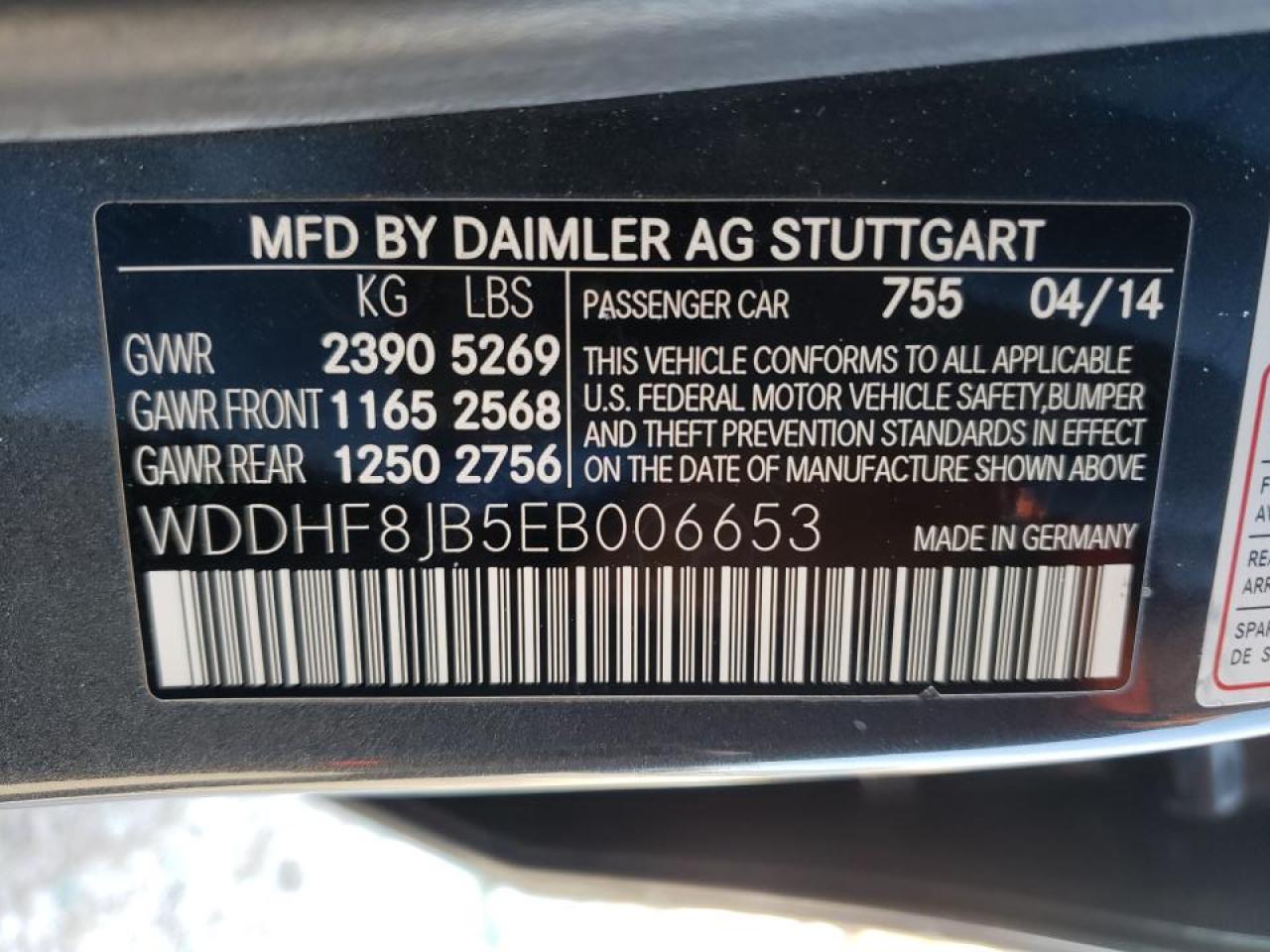 Photo 10 from auction – 2014 MERCEDES-BENZ E 350 4MAT with VIN WDDHF8JB5EB006653