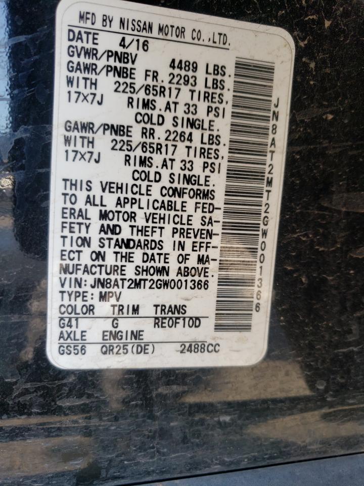 Photo 10 from auction – 2016 NISSAN ROGUE S with VIN JN8AT2MT2GW001366