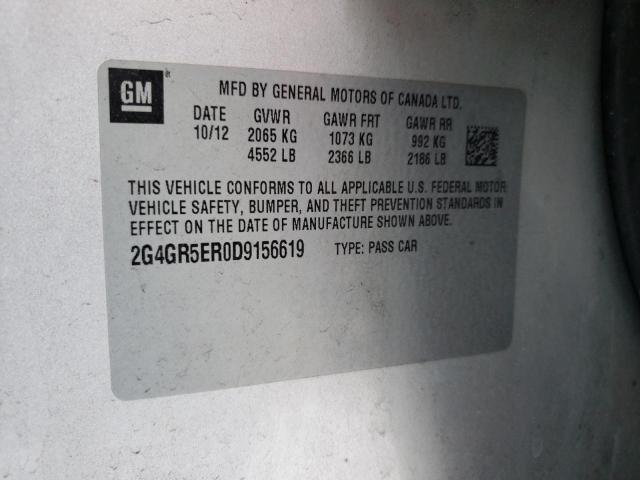 Photo 10 from auction – 2013 BUICK REGAL with VIN 2G4GR5ER0D9156619