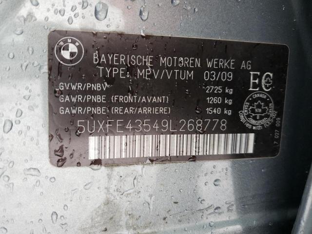 Photo 10 from auction – 2009 BMW X5 XDRIVE3 with VIN 5UXFE43549L268778