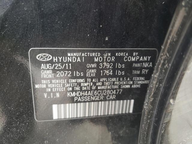 Photo 10 from auction – 2012 HYUNDAI ELANTRA GL with VIN KMHDH4AE6CU280477