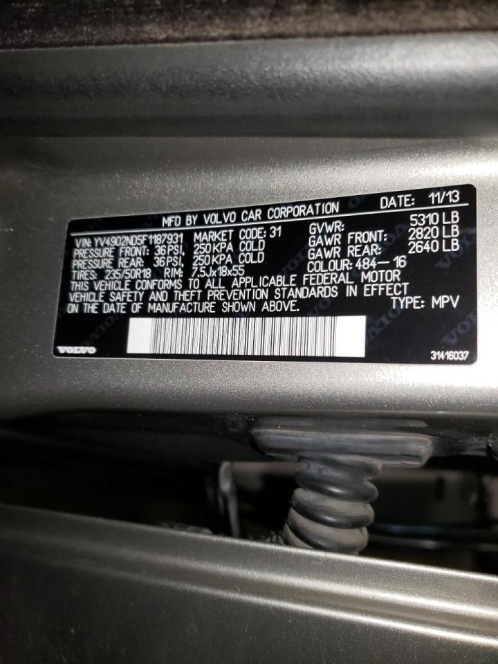 Photo 10 from auction – 2015 VOLVO XC70 T6 PL with VIN YV4902ND5F1187931