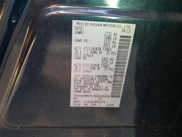 Photo 10 from auction – 2015 NISSAN PATHFINDER with VIN 5N1AR2MM3FC666484