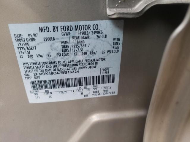 Photo 10 from auction – 2007 FORD EDGE with VIN 2FMDK48C47BB16324