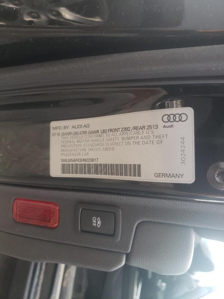 Photo 10 from auction – 2017 AUDI A4 PREMIUM with VIN WAUANAF43HN029817