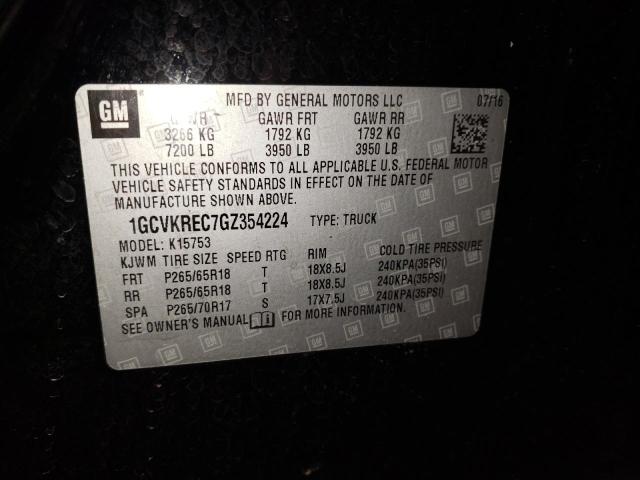 Photo 10 from auction – 2016 CHEVROLET SILVERADO with VIN 1GCVKREC7GZ354224