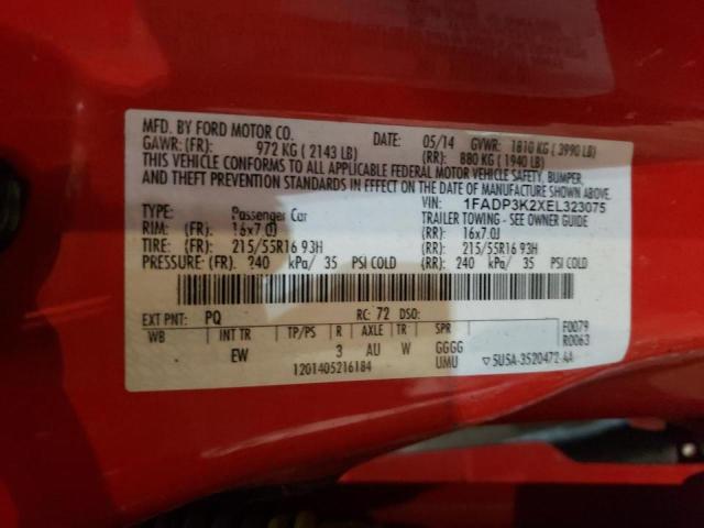 Foto 10 de la subasta – 2014 FORD FOCUS SE con VIN 1FADP3K2XEL323075