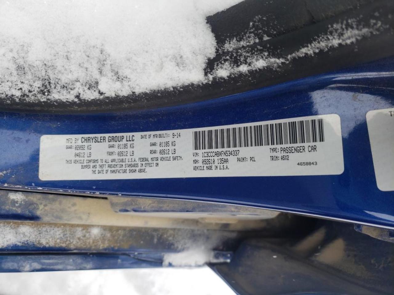 Photo 10 from auction – 2015 CHRYSLER 200 LIMITE with VIN 1C3CCCABXFN534337