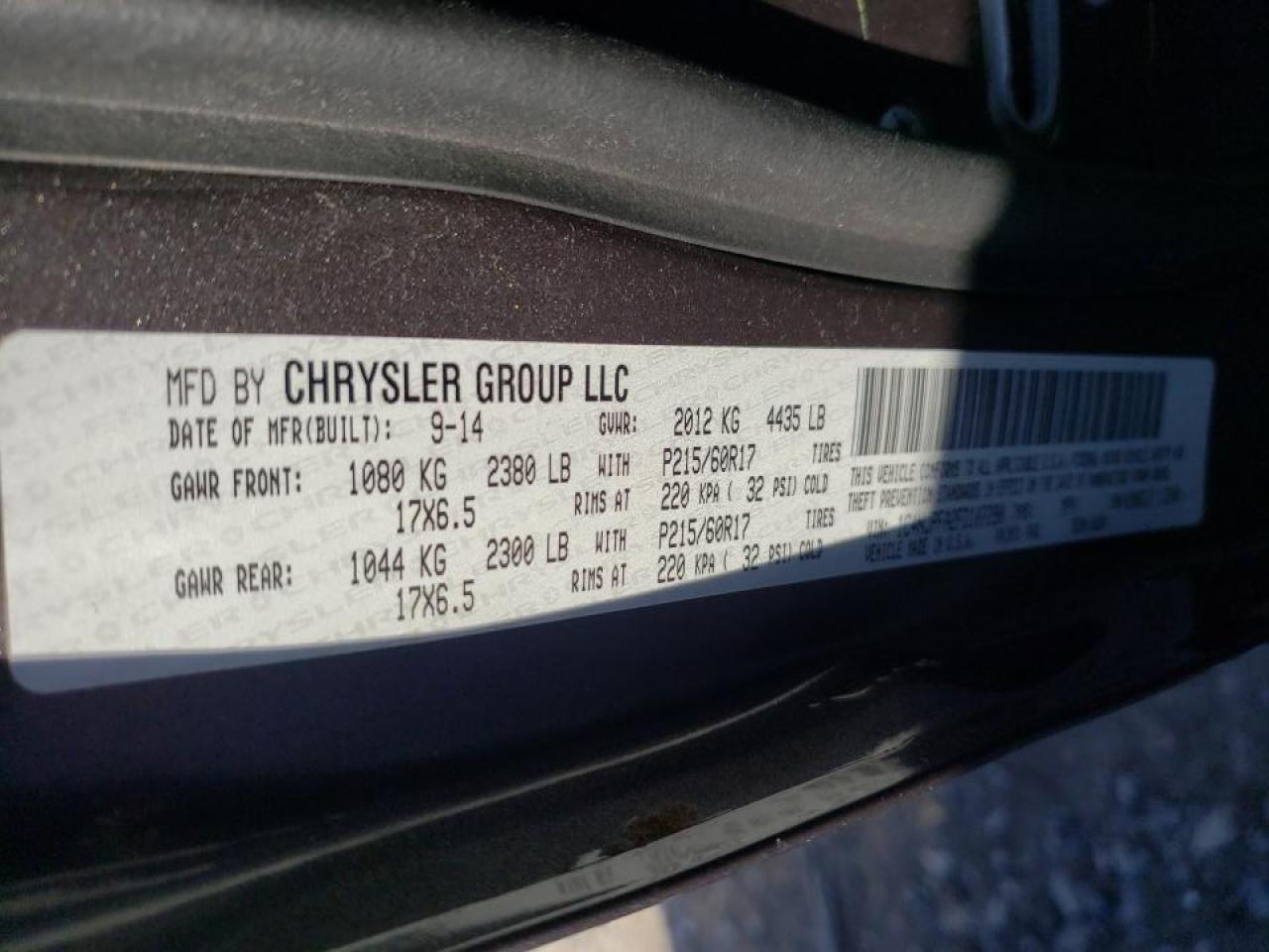Photo 10 from auction – 2015 JEEP PATRIOT LA with VIN 1C4NJPFA2FD107290