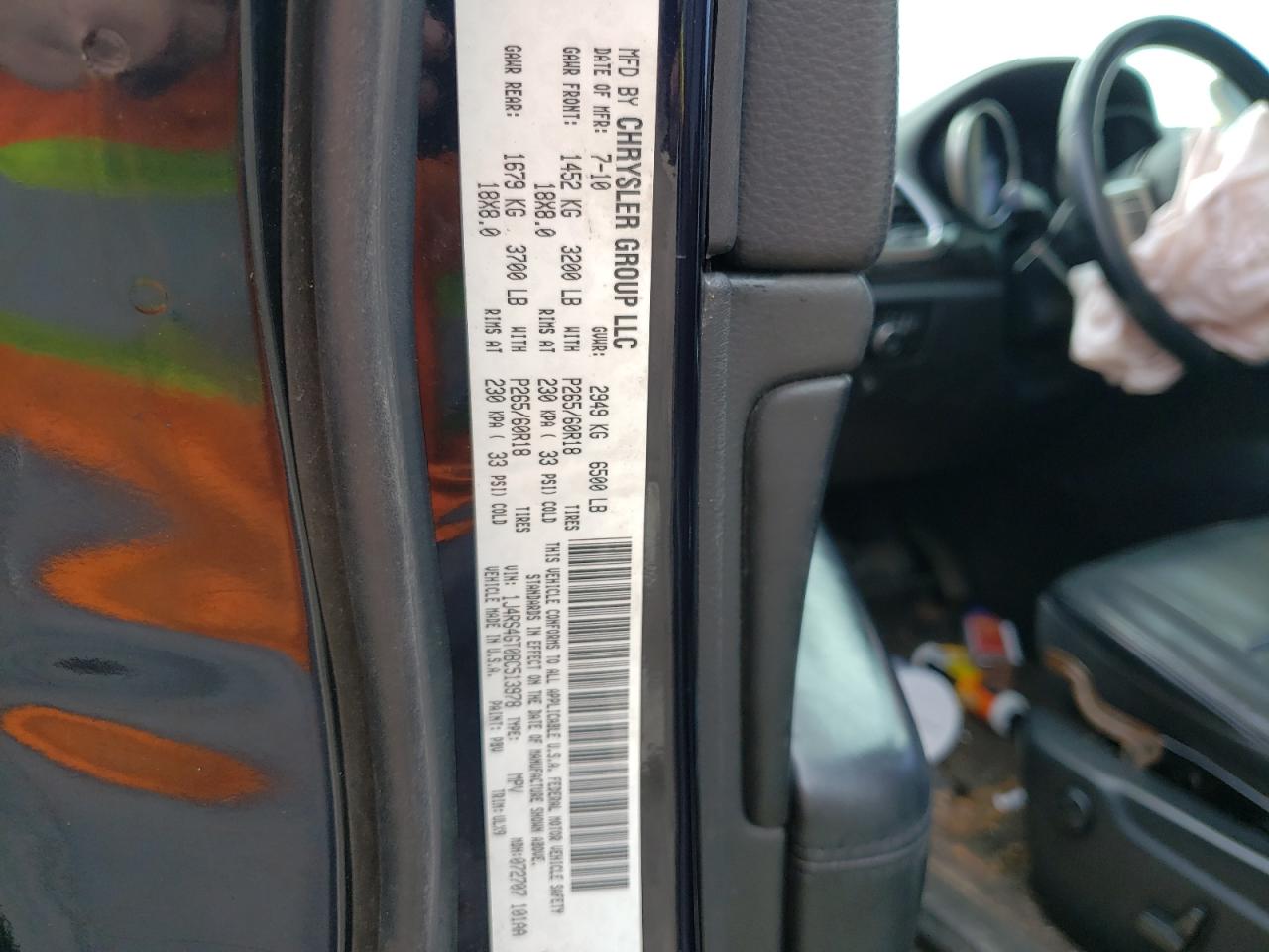 Photo 10 from auction – 2011 JEEP GRAND CHER with VIN 1J4RS4GT0BC513978