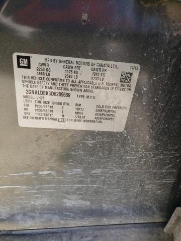 Photo 10 from auction – 2013 CHEVROLET EQUINOX LT with VIN 2GNALDEK3D6209539