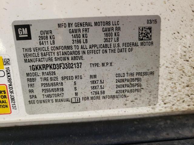 Photo 10 from auction – 2015 GMC ACADIA SLE with VIN 1GKKRPKD3FJ302137