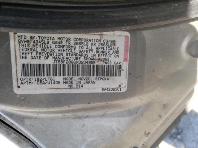 Photo 10 from auction – 1999 LEXUS ES 300 with VIN JT8BF28G6X0204959