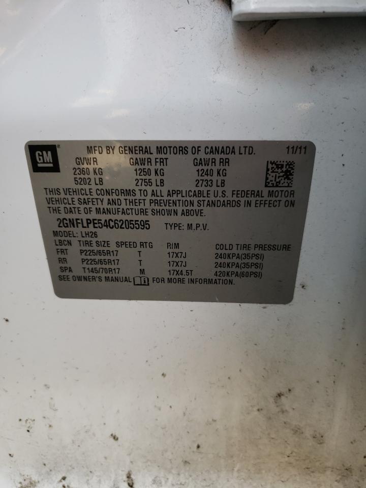 Photo 10 from auction – 2012 CHEVROLET EQUINOX LT with VIN 2GNFLPE54C6205595