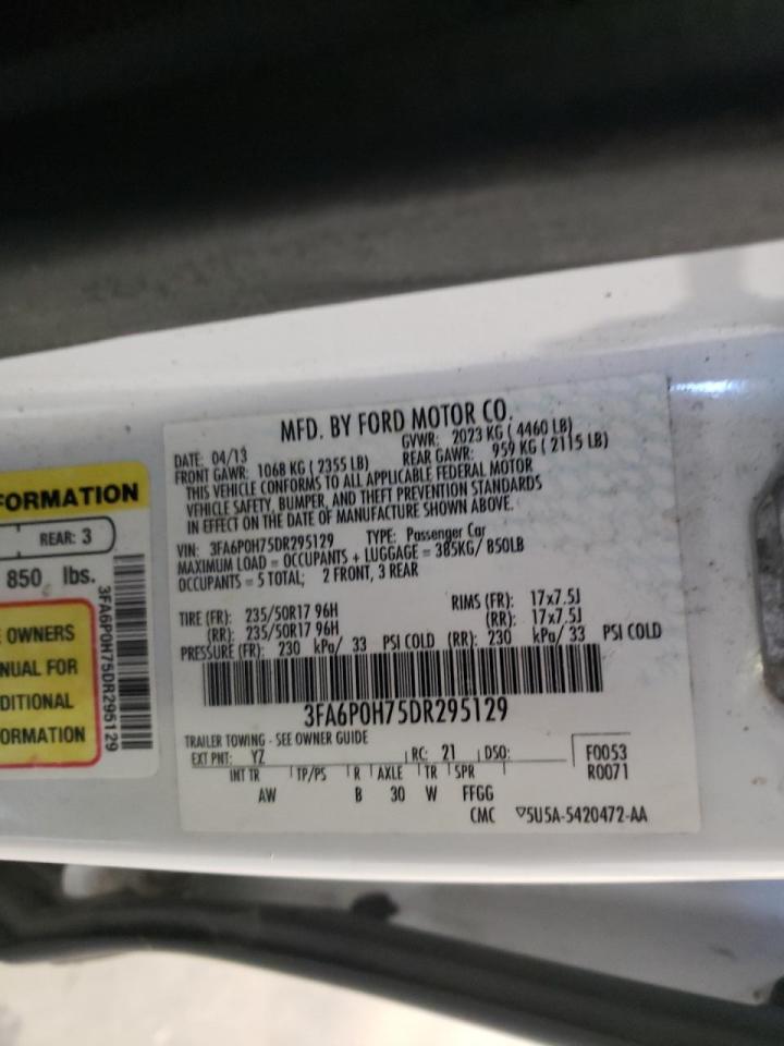 Photo 10 from auction – 2013 FORD FUSION SE with VIN 3FA6P0H75DR295129