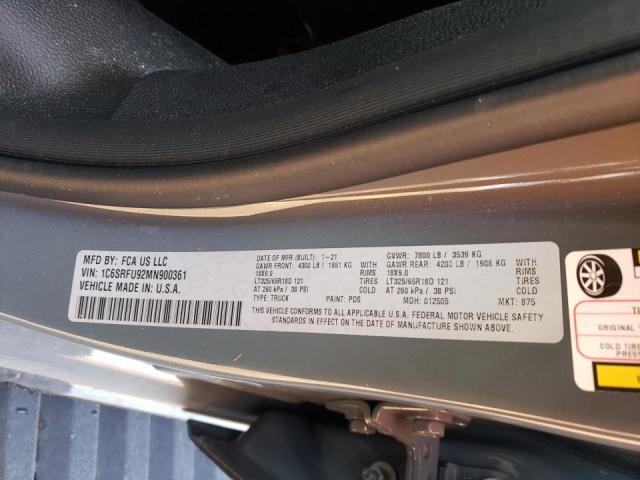 Photo 10 from auction – 2021 RAM 1500 TRX with VIN 1C6SRFU92MN900361