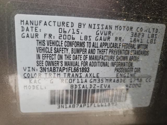 Photo 10 from auction – 2015 NISSAN SENTRA S with VIN 3N1AB7AP1FL661893