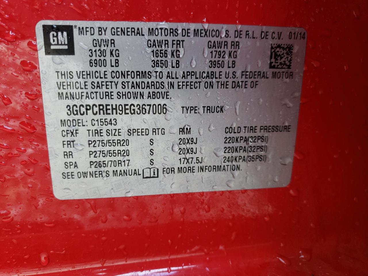 Photo 10 from auction – 2014 CHEVROLET SILVERADO with VIN 3GCPCREH9EG367006