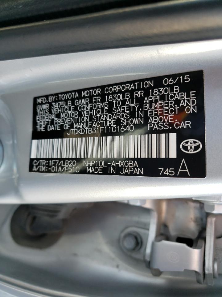 Photo 10 from auction – 2015 TOYOTA PRIUS C with VIN JTDKDTB31F1101640