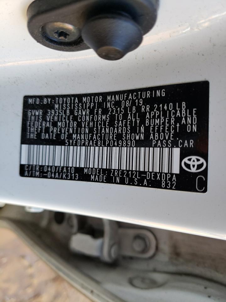 Photo 10 from auction – 2020 TOYOTA COROLLA L with VIN 5YFDPRAE8LP049890