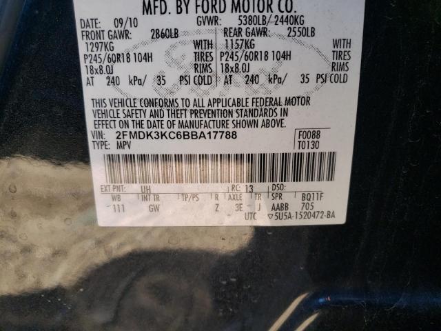 Photo 10 from auction – 2011 FORD EDGE with VIN 2FMDK3KC6BBA17788