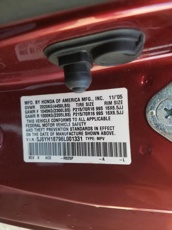 Photo 10 from auction – 2006 HONDA ELEMENT EX with VIN 5J6YH18796L001331