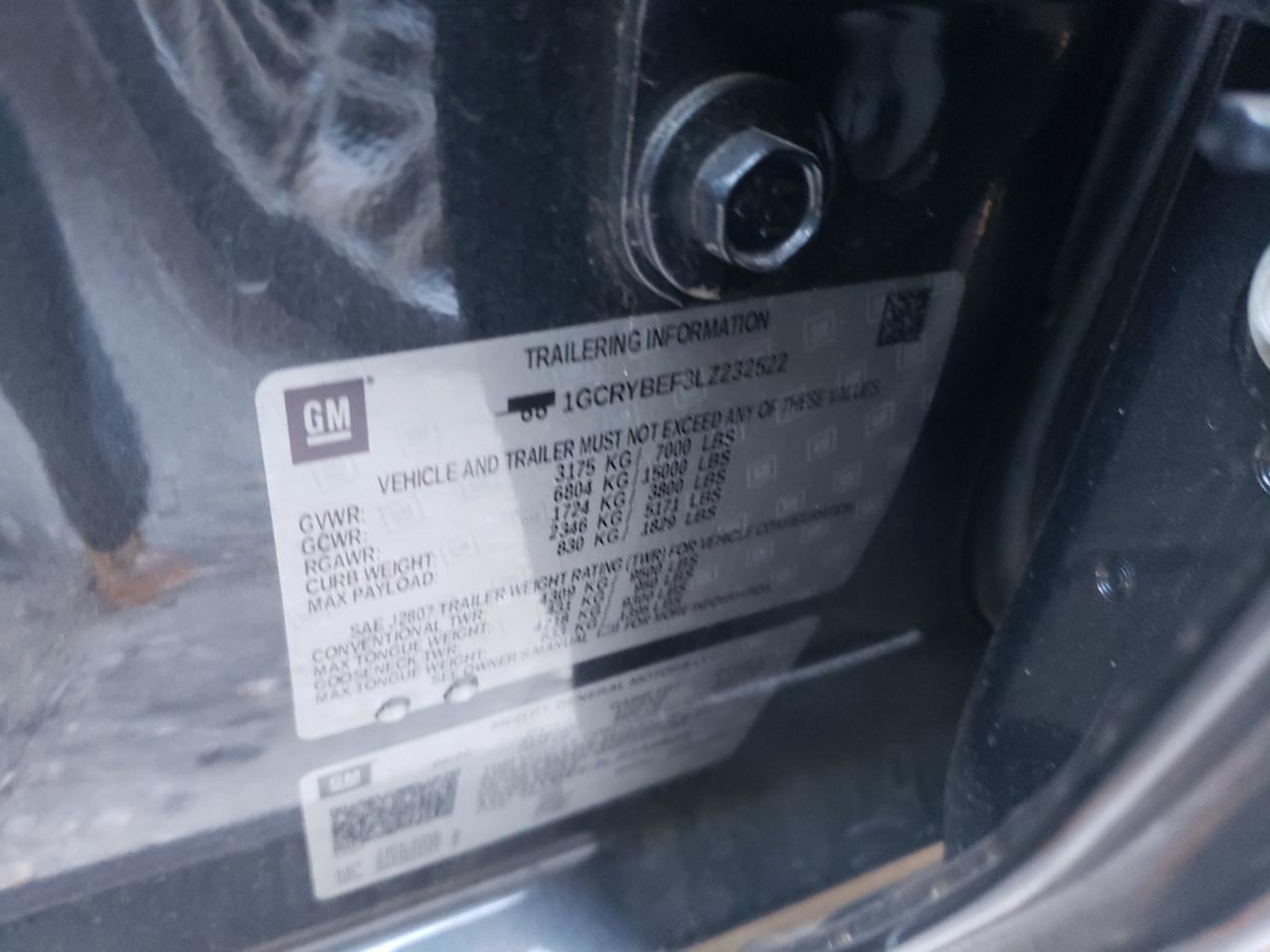 Photo 10 from auction – 2020 CHEVROLET SILVERADO with VIN 1GCRYBEF3LZ232522
