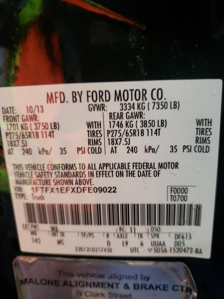 Photo 10 from auction – 2013 FORD F150 SUPER with VIN 1FTFX1EFXDFE09022