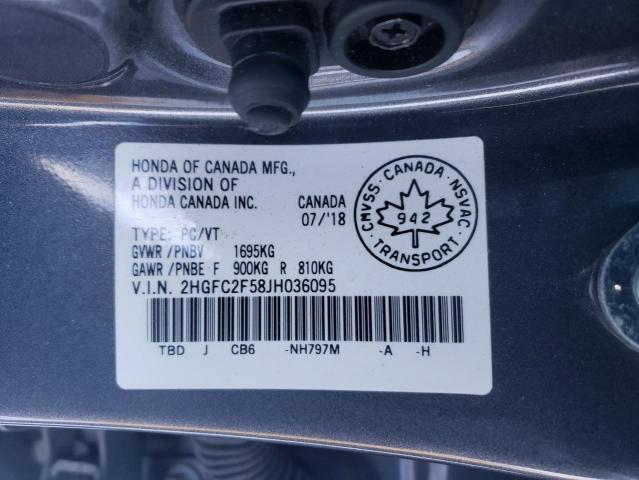 Photo 10 from auction – 2018 HONDA CIVIC LX with VIN 2HGFC2F58JH036095