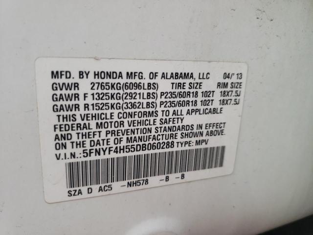 Photo 10 from auction – 2013 HONDA PILOT EXL with VIN 5FNYF4H55DB060288