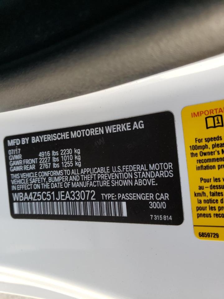 Photo 10 from auction – 2018 BMW 440I with VIN WBA4Z5C51JEA33072