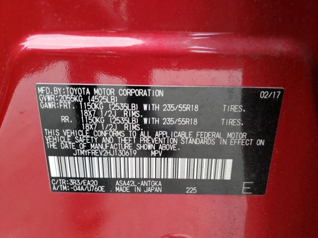 Photo 10 from auction – 2017 TOYOTA RAV4 LIMIT with VIN JTMYFREV2HJ130619