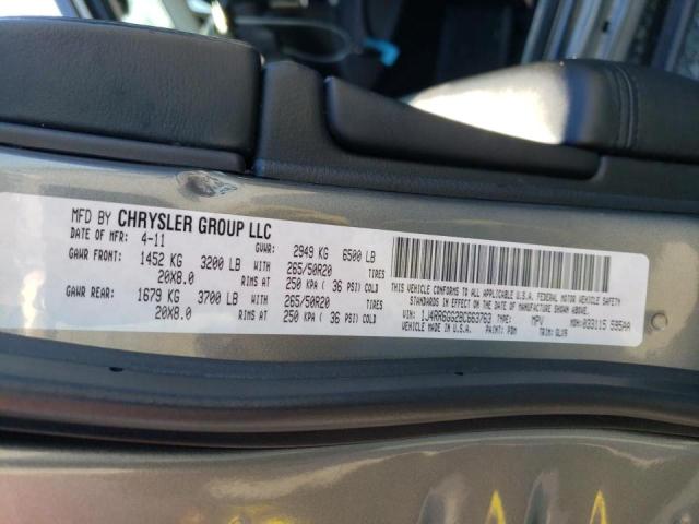 Photo 10 from auction – 2011 JEEP GRAND CHER with VIN 1J4RR6GG2BC663763