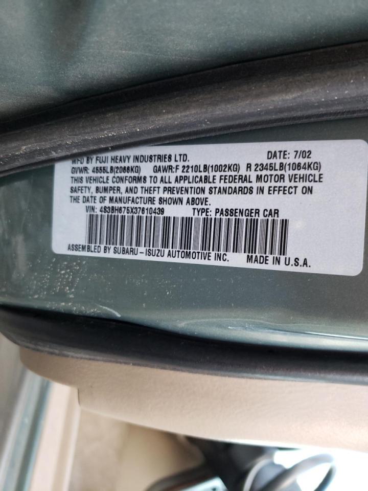 Photo 10 from auction – 2003 SUBARU LEGACY OUT with VIN 4S3BH675X37610439