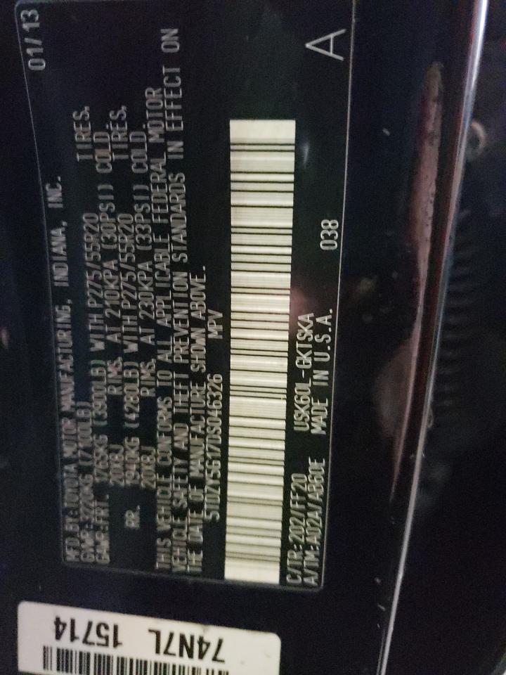Photo 10 from auction – 2013 TOYOTA SEQUOIA SR with VIN 5TDZY5G17DS046326