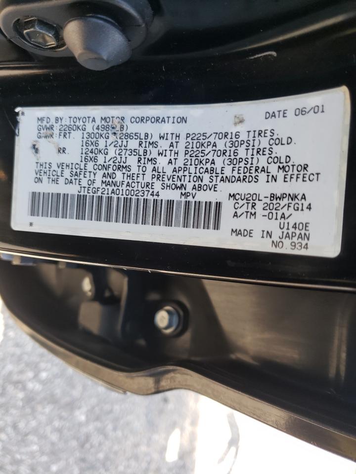 Photo 10 from auction – 2001 TOYOTA HIGHLANDER with VIN JTEGF21A010023744