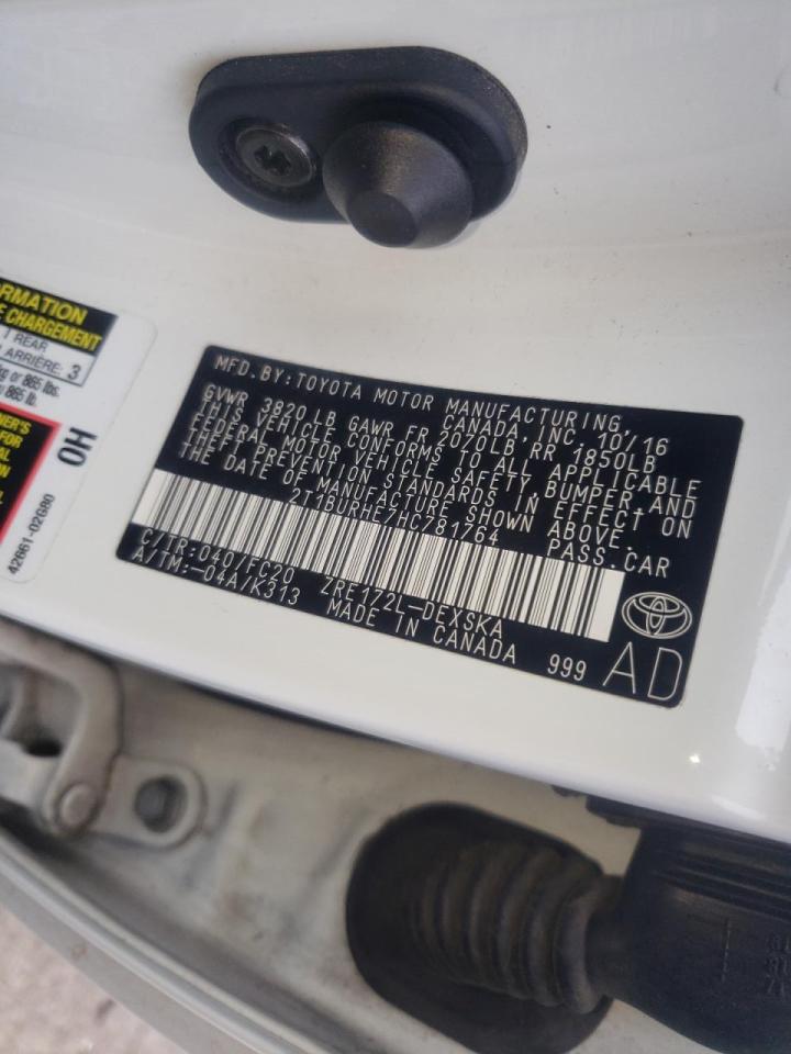 Photo 10 from auction – 2017 TOYOTA COROLLA L with VIN 2T1BURHE7HC781764