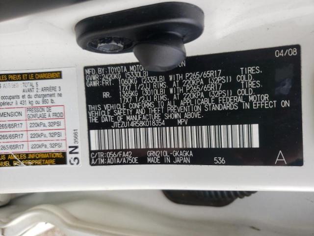 Photo 10 from auction – 2008 TOYOTA 4RUNNER SR with VIN JTEZU14R58K018354